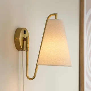 Applique murale Lou Bouclé blanc-laiton brossé de Globen Lighting en Blanc, Laiton – photo produit 2 sur 2