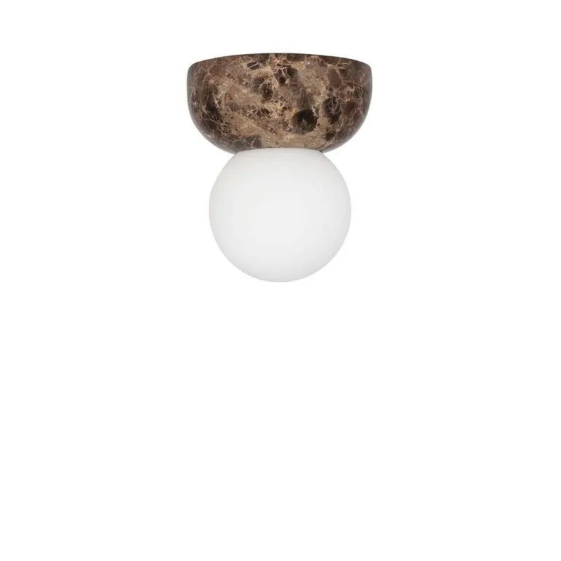 wandlamp Torrano bruin gemarmerd 13 cm IP44 fra Globen Lighting i Bruin gemarmerd, Hvid – produktbillede 2 af 2