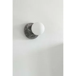 wandlamp Torrano, grijs, Ø 13 cm, IP44 fra Globen Lighting i Grijs gemarmerd, Hvid – produktbillede 1 af 4