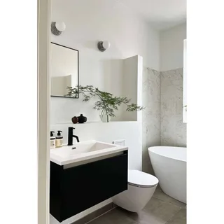 wandlamp Torrano, grijs, Ø 13 cm, IP44 fra Globen Lighting i Grijs gemarmerd, Hvid – produktbillede 3 af 4