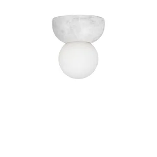 wandlamp Torrano, wit, Ø 13 cm, IP44 fra Globen Lighting i Wit gemarmerd, Hvid – produktbillede 2 af 2