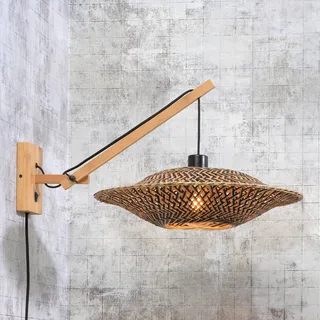 Bali wandlamp met 1 arm, naturel, 44 x 12 cm de Good&Mojo en Naturel, Noir – photo produit 1 sur 5