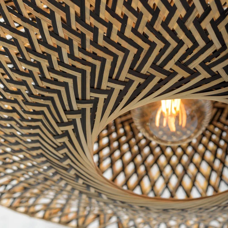 Bali vägglampa i bambu, Ø 44 cm från Good&Mojo i Natur, Svart – produktbild 5 av 5