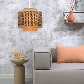 Bhutan hanglamp van bamboe Ø 40 cm de Good&Mojo en Naturel, Noir – photo produit 3 sur 5