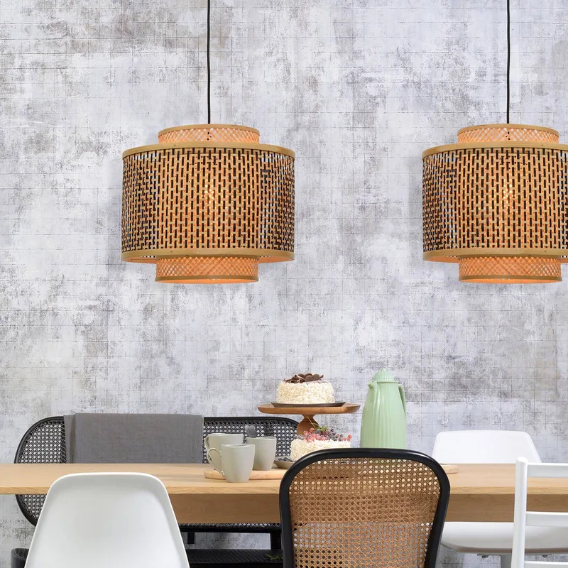 Bhutan hanglamp van bamboe Ø 40 cm de Good&Mojo en Naturel, Noir – photo produit 4 sur 5