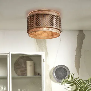 Bhutan plafondlamp, bamboe, Ø 40 cm från Good&Mojo i Natur, Svart – produktbild 2 av 5