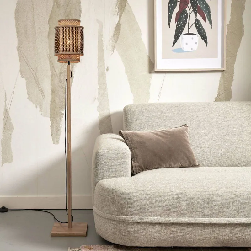 Bhutan vloerlamp, hoogte 135 cm, naturel från Good&Mojo i Natur – produktbild 2 av 5