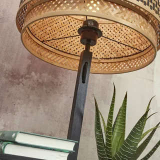 Lampadaire bambou abat-jour bambou naturel/noir, h. 160cm de Good&Mojo en Noir, Naturel – photo produit 5 sur 5