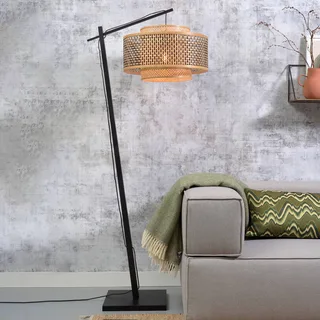 Bhutan vloerlamp, zwart, 176 cm, Ø 50 cm från Good&Mojo i Svart, Natur – produktbild 1 av 5