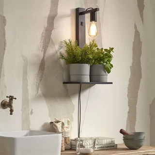 Flores wandlamp met opbergruimte de Good&Mojo en Noir – photo produit 2 sur 3