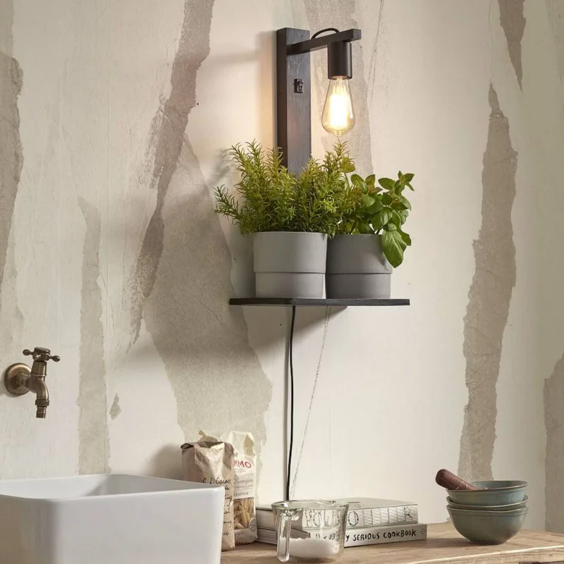 Flores wandlamp met opbergruimte de Good&Mojo en Noir – photo produit 2 sur 3
