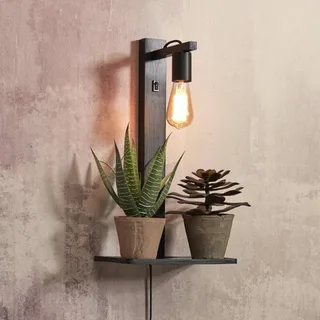 Flores wandlamp met opbergruimte de Good&Mojo en Noir – photo produit 1 sur 3