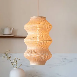 hanglamp Barbados, naturel, Ø 40 cm, bamboe, E27 fra Good&Mojo i Licht hout – produktbillede 1 af 5