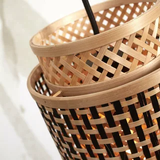 hanglamp Bhutan, bamboe, 18 x 25 cm by Good&Mojo in Natural, Black – product photo 4 of 5