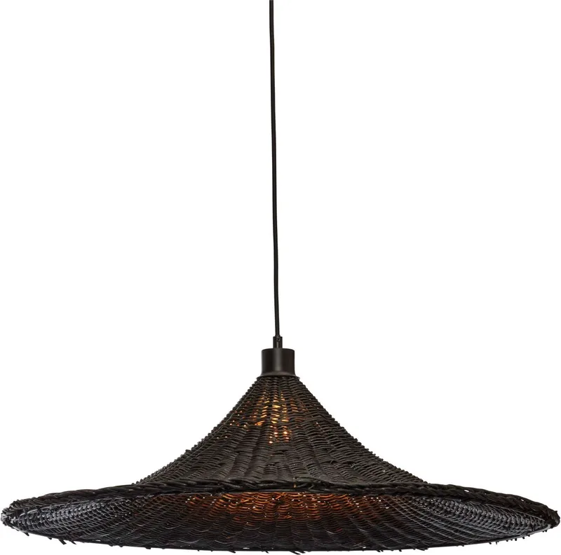 Hanglamp Borabora - Rotan - Ø70cm - Bohemian - Hanglampen Eetkamer, Slaapkamer, Woonkamer de Good&Mojo en Noir – photo produit