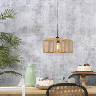 Hanglamp Bromo - Bamboe - Ø40cm - Scandinavisch,Bohemian - Hanglampen Eetkamer, Slaapkamer, Woonkamer de Good&Mojo en Marron – photo produit 2 sur 5