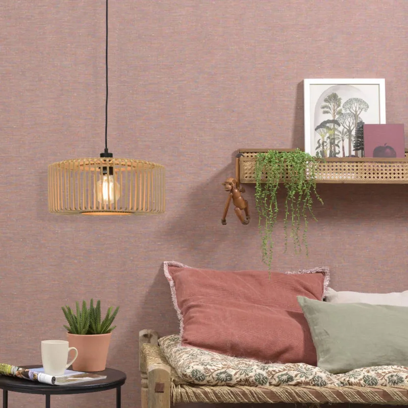 Hanglamp Bromo - Bamboe - Ø40cm - Scandinavisch,Bohemian - Hanglampen Eetkamer, Slaapkamer, Woonkamer de Good&Mojo en Marron – photo produit 3 sur 5