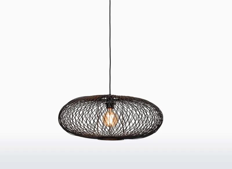Hanglamp Cango - Bamboe - Ø60cm - Scandinavisch,Bohemian - Hanglampen Eetkamer, Slaapkamer, Woonkamer de Good&Mojo en Noir – photo produit