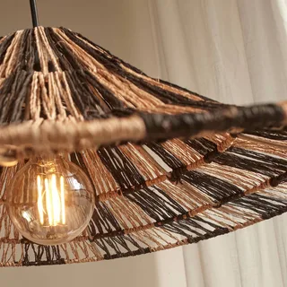 hanglamp Cuzco, naturel/zwart, Ø 65 cm, jute de Good&Mojo en Natuurkleurig, Noir – photo produit 5 sur 5