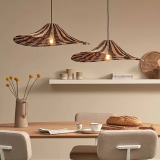 hanglamp Cuzco, naturel/zwart, Ø 65 cm, jute de Good&Mojo en Natuurkleurig, Noir – photo produit 3 sur 5