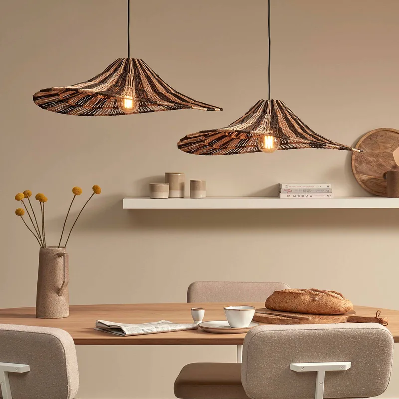 hanglamp Cuzco, naturel/zwart, Ø 65 cm, jute de Good&Mojo en Natuurkleurig, Noir – photo produit 3 sur 5