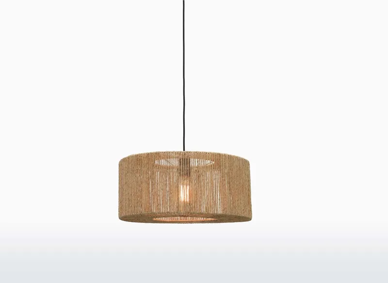Hanglamp Iguazu - Jute - Recht - Ø50cm - Scandinavisch,Bohemian - Hanglampen Eetkamer, Slaapkamer, Woonkamer van Good&Mojo in Bruin – productfoto