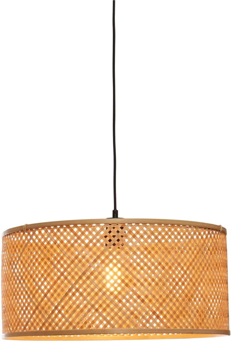 Hanglamp Java - Bamboe - Ø50cm - Modern - Hanglampen Eetkamer, Slaapkamer, Woonkamer de Good&Mojo en Marron – photo produit
