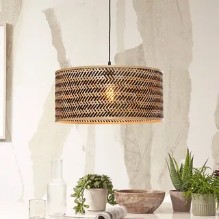 hanglamp Java, naturel/zwart, Ø 50 cm, E27 de Good&Mojo en Licht hout, Noir – photo produit 1 sur 5