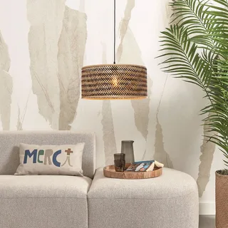 hanglamp Java, naturel/zwart, Ø 50 cm, E27 de Good&Mojo en Licht hout, Noir – photo produit 3 sur 5