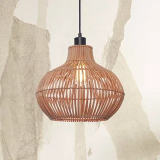 hanglamp Kalahari, Ø 32 cm, naturel, rotan, E27 de Good&Mojo en Licht hout, Noir – photo produit 1 sur 5