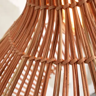 hanglamp Kalahari, Ø 32 cm, naturel, rotan, E27 de Good&Mojo en Licht hout, Noir – photo produit 4 sur 5