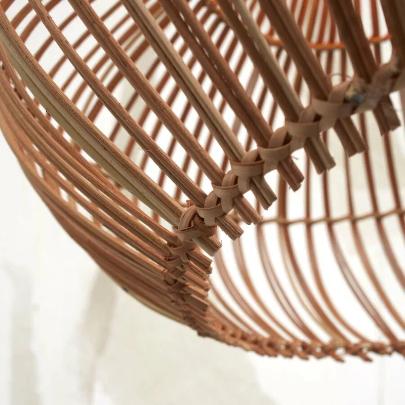 hanglamp Kalahari, Ø 42 cm, naturel, rotan, E27 från Good&Mojo i Licht hout, Svart – produktbild 4 av 5