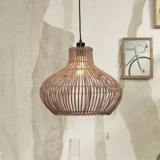 hanglamp Kalahari, Ø 42 cm, naturel, rotan, E27 från Good&Mojo i Licht hout, Svart – produktbild 1 av 5
