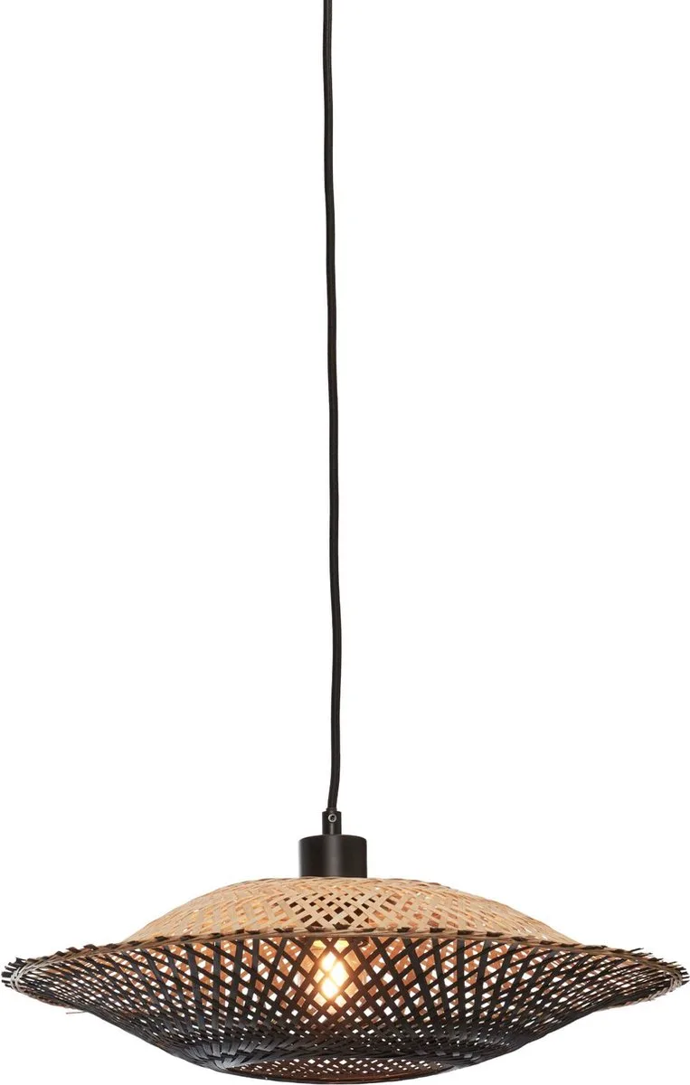 Hanglamp Kalimantan - Bamboe/Zwart - Ø44cm - Modern - Hanglampen Eetkamer, Slaapkamer, Woonkamer de Good&Mojo en Noir – photo produit