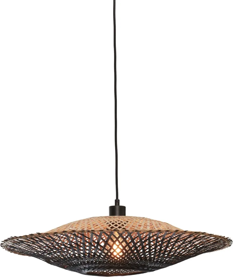 Hanglamp Kalimantan - Bamboe/Zwart - Ø60cm - Modern - Hanglampen Eetkamer, Slaapkamer, Woonkamer von Good&Mojo in Schwarz – Produktfoto