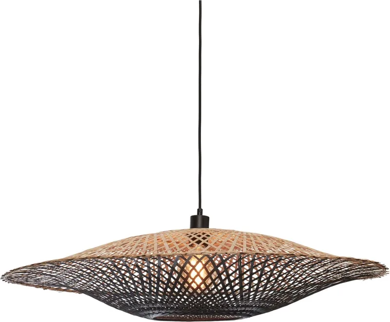Hanglamp Kalimantan - Bamboe/Zwart - Ø87cm - Modern - Hanglampen Eetkamer, Slaapkamer, Woonkamer från Good&Mojo i Svart – produktbild