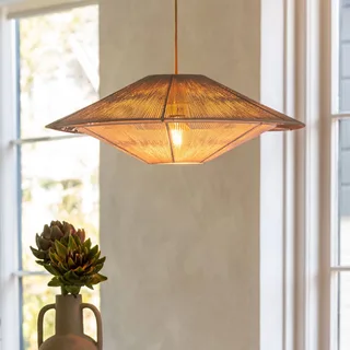 hanglamp Lumbini, Ø 60 cm, lichtgrijs, papieren koord fra Good&Mojo i Lysegrå, Hvid – produktbillede 2 af 3