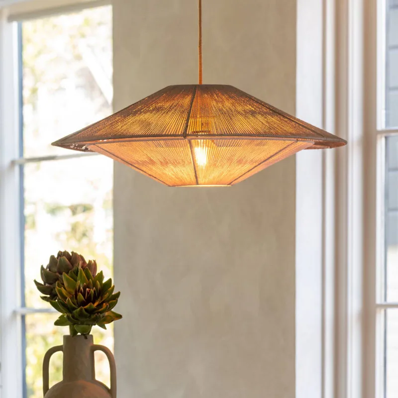 hanglamp Lumbini, Ø 60 cm, lichtgrijs, papieren koord fra Good&Mojo i Lysegrå, Hvid – produktbillede 2 af 3