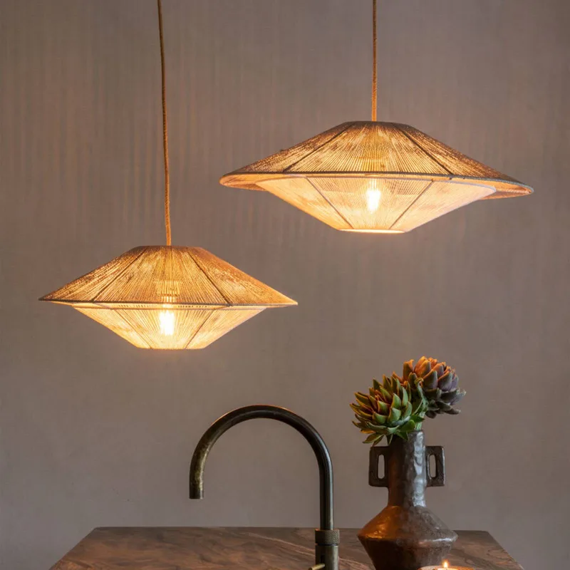 hanglamp Lumbini, Ø 60 cm, lichtgrijs, papieren koord fra Good&Mojo i Lysegrå, Hvid – produktbillede 3 af 3