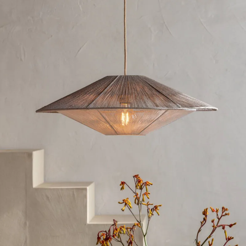 hanglamp Lumbini, Ø 60 cm, lichtgrijs, papieren koord fra Good&Mojo i Lysegrå, Hvid – produktbillede 1 af 3