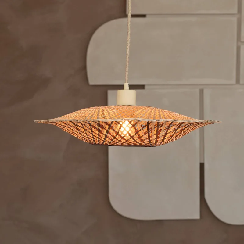 hanglamp Madura, Ø 44 cm, naturel/bruin, bamboe från Good&Mojo i Licht hout, Brun – produktbild 1 av 5