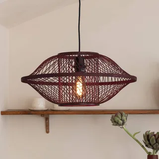 hanglamp Maui, rood, Ø 50 cm, bamboe, E27 by Good&Mojo in Bordeauxrood – product photo 1 of 5