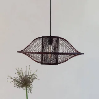 hanglamp Maui, rood, Ø 70 cm, bamboe, E27 de Good&Mojo en Bordeauxrood – photo produit 2 sur 5