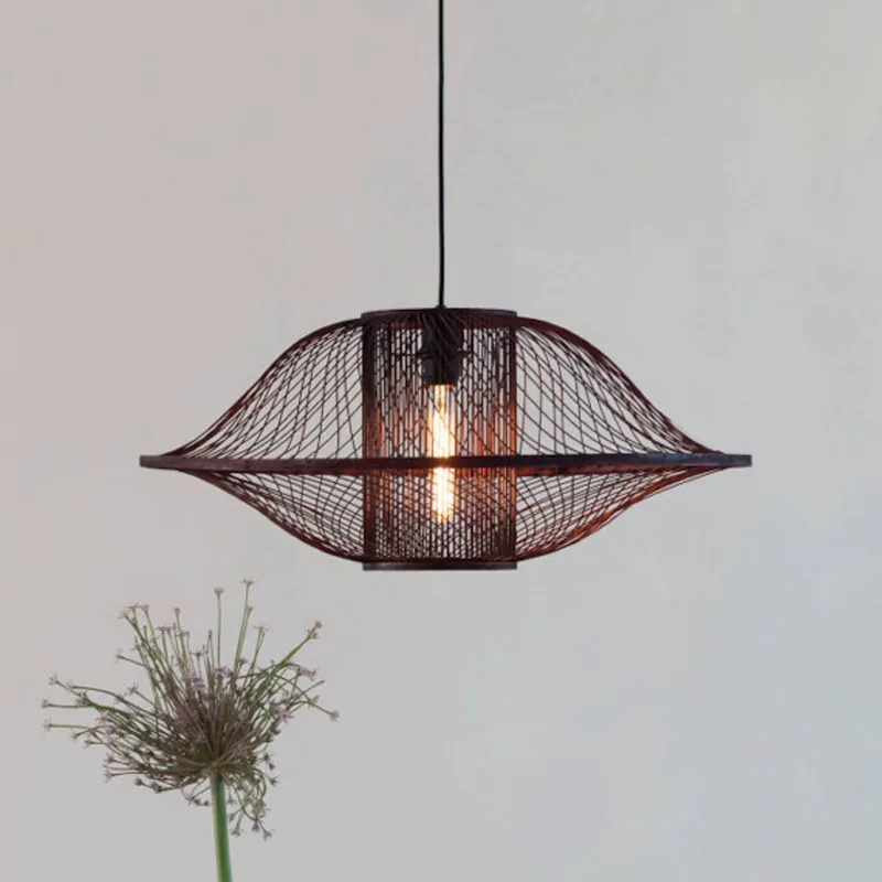 hanglamp Maui, rood, Ø 70 cm, bamboe, E27 de Good&Mojo en Bordeauxrood – photo produit 1 sur 5