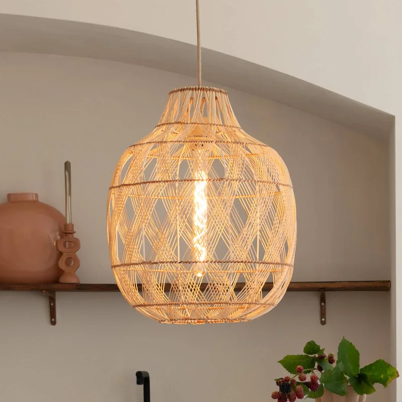 hanglamp Mendoza, naturel, 40 cm, bamboe, E27 de Good&Mojo en Natuurlijk bamboe – photo produit 1 sur 5