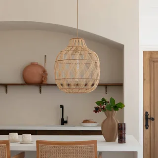 hanglamp Mendoza, naturel, 40 cm, bamboe, E27 de Good&Mojo en Natuurlijk bamboe – photo produit 3 sur 5