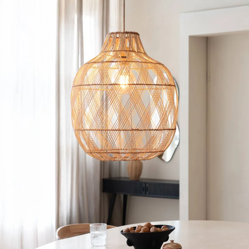 hanglamp Mendoza, naturel, 40 cm, bamboe, E27 de Good&Mojo en Natuurlijk bamboe – photo produit 2 sur 5