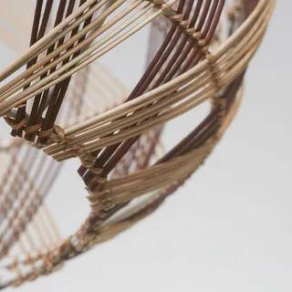hanglamp Mendoza, naturel/rood, Ø 40 cm, bamboe de Good&Mojo en Natuurlijk bamboe, Bordeauxrood – photo produit 4 sur 5