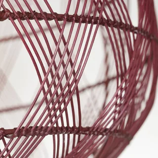 hanglamp Mendoza, rood, Ø 35 cm, bamboe, E27 de Good&Mojo en Bordeauxrood – photo produit 4 sur 5