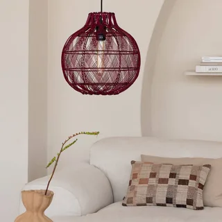 hanglamp Mendoza, rood, Ø 35 cm, bamboe, E27 de Good&Mojo en Bordeauxrood – photo produit 2 sur 5